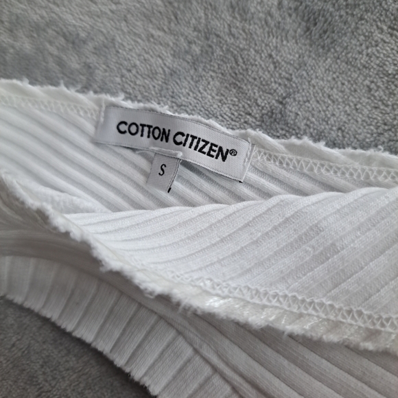 Cotton Citizen Crop Summer Top Sleeveless One Shoulder White Small Spandex - Picture 4 of 11